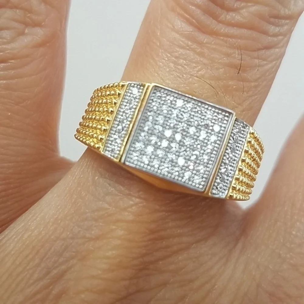 Gold plated men Wedding Band Ring
